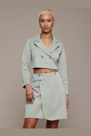 Roadster Cropped Blazer With Skirt Co-Ords