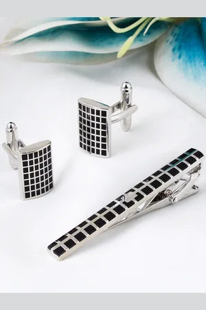 PELUCHE Men Silver-Toned Rhodium Plated Accessory Gift Set