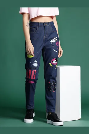 DressBerry Women Boyfriend Fit Printed Stretchable Jeans