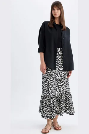 DeFacto Women Printed A-Line Maxi Skirt