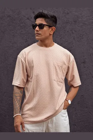 Powerlook Men Solid Solid Round Neck Cotton Oversized T-Shirt