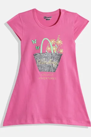 Eteenz Girls Premium Cotton Graphic Printed A-Line Dress