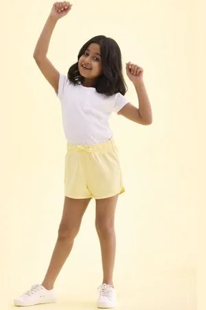 GO COLORS Girls Mid Rise Knit Shorts