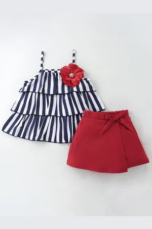 CrayonFlakes Girls Printed Top With Shorts