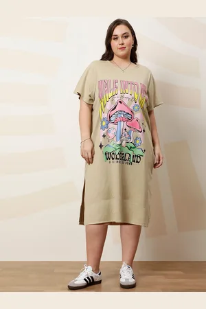 ATHENA Graphic Printed A-Line Midi Dress