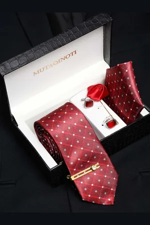 MUTAQINOTI Men Printed Accessory Gift Set