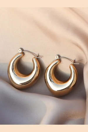 Joker & Witch Gold-Plated Alloy Contemporary Hoop Earrings