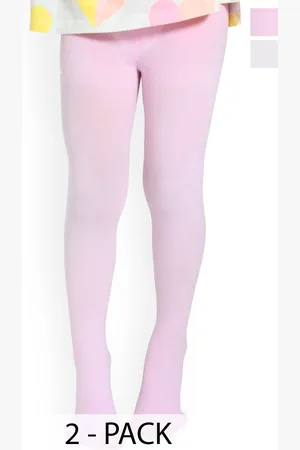 BAESD Girls Pack Of 2 Solid Stretchable Stockings
