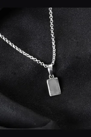 CLARA Men 925 Sterling Silver Rhodium-Plated Isidor Pendants With Chains