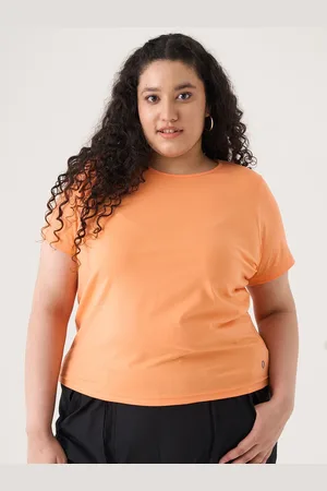 Spirit Animal Women Solid Plus Size Round Neck T-shirt