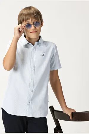 Nautica Boys Premium Opaque Striped Casual Shirt