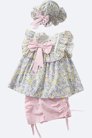 Stylecast Girls Printed Pure Cotton Top with Shorts