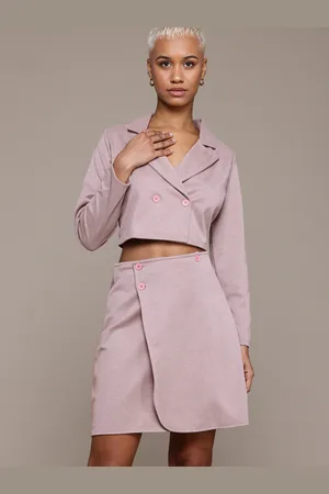 Roadster Cropped Blazer With Skirt Co-Ords