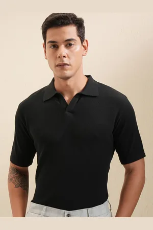 LocoMotive Premium Men Relaxed Fit Knitted Textured Tshirt