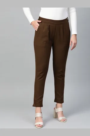 Kalini Women Mid-Rise Slim Fit Pleated Trousers