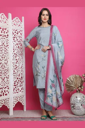 Stylee Lifestyle Geometric Printed Pure Silk Unstitched Dress Material
