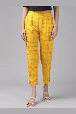 Kalini Women Checked Regular Fit Casual Trousers
