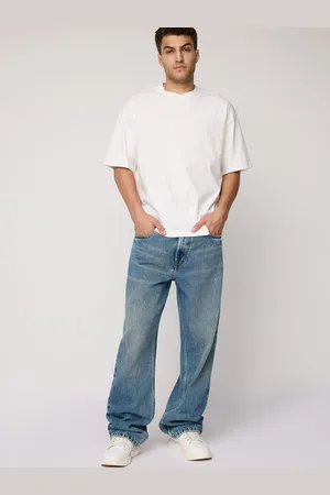 FREAKINS Men Straight Fit Mid-Rise Light Fade Cotton Jeans