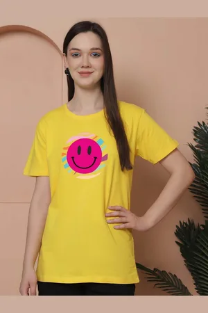 Friskers Women Graphic Printed Round Neck Cotton Oversized T-Shirt