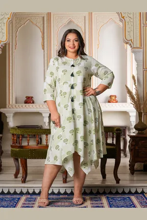 Kalini Women Floral Printed Mandarin Collar A-Line Dress