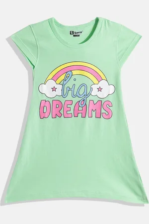 Eteenz Girls Premium Cotton Typography Printed A-Line Dress
