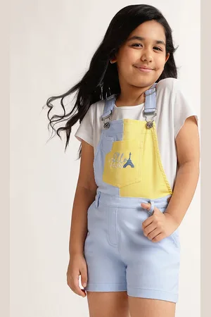 Elle Girls Colourblocked Pure Cotton Playsuit