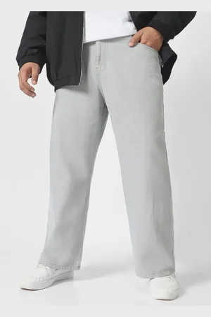 URBANO Men Cotton Loose Baggy Fit Non-Stretchable Washed Jeans