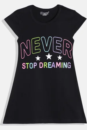 Eteenz Girls Premium Cotton Typography Printed A-Line Dress