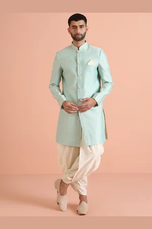KISAH Men Self Design Indowestern Sherwani Set