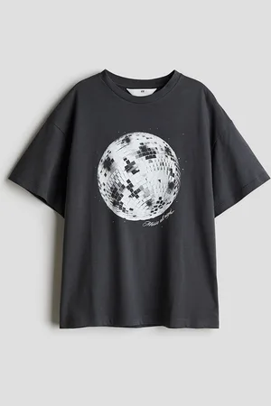 H&M Girls Oversized Print-Motif T-Shirt