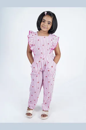 Juscubs Girls Striped Basic Jumpsuit