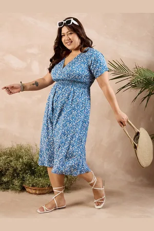 Berrylush Floral Print A-Line Midi Dress