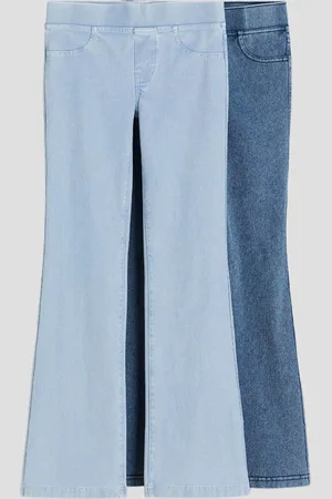 H&M Girls 2-Pack Flared Jersey Trousers