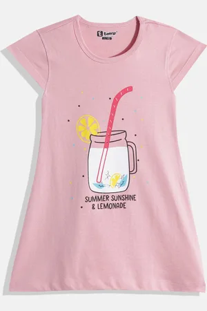 Eteenz Girls Premium Cotton Graphic Printed A-Line Dress