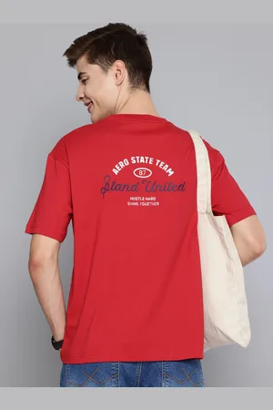 Aeropostale Men Printed Pure Cotton Relaxed Fit T-shirt