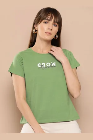Chemistry Women Printed Round Neck Cotton Tshirt