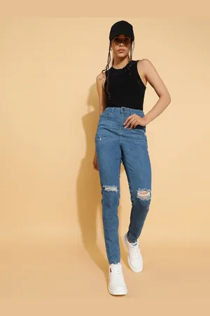 Belliskey Women Blue Skinny Fit High-Rise Highly Distressed Jeans