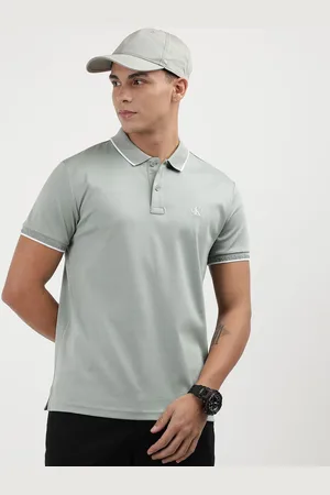 Calvin Klein Men Solid Polo Collar Cotton Slim Fit Tshirt