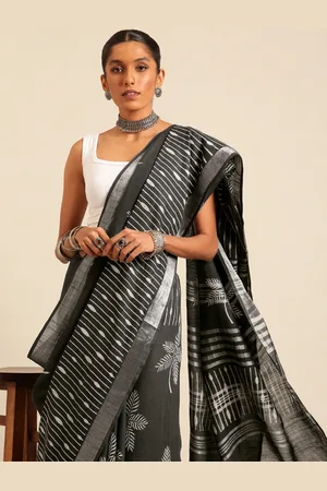 Taavi Batik Pure Cotton Handloom Block Print Saree