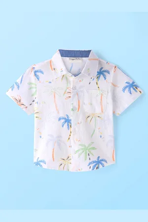 CrayonFlakes Boys Floral Printed Cotton Casual Shirt