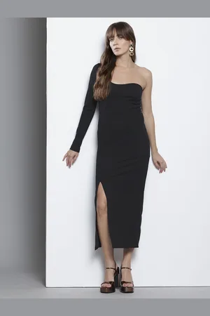 NA-KD One Shoulder Slit Midi Sheath Dress