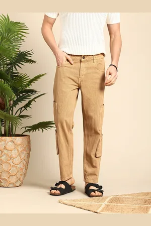 Mast & Harbour Men Relaxed Fit Pure Cotton Cargo Style Jeans