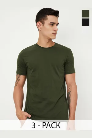 Max Collection Men Solid T-Shirt - Pack of 2