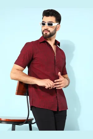 Crimsoune Club Men Classic Slim Fit Floral Opaque Printed Casual Shirt