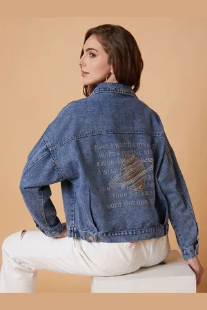 SHOWOFF Women Embroidered Windcheater Denim Jacket