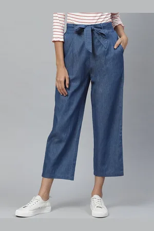 Kalini Women Mid-Rise Pleated Culottes Trousers