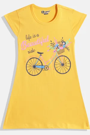 Eteenz Girls Print Cotton A-Line Dress