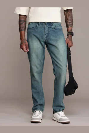WROGN Men Pure Cotton Relaxed Fit Heavy Fade Jeans