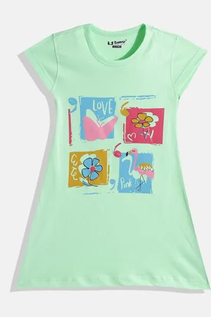 Eteenz Girls Premium Cotton Graphic Printed A-Line Dress