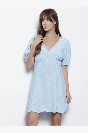 NA-KD Floral Print Puff Sleeve Empire Dress